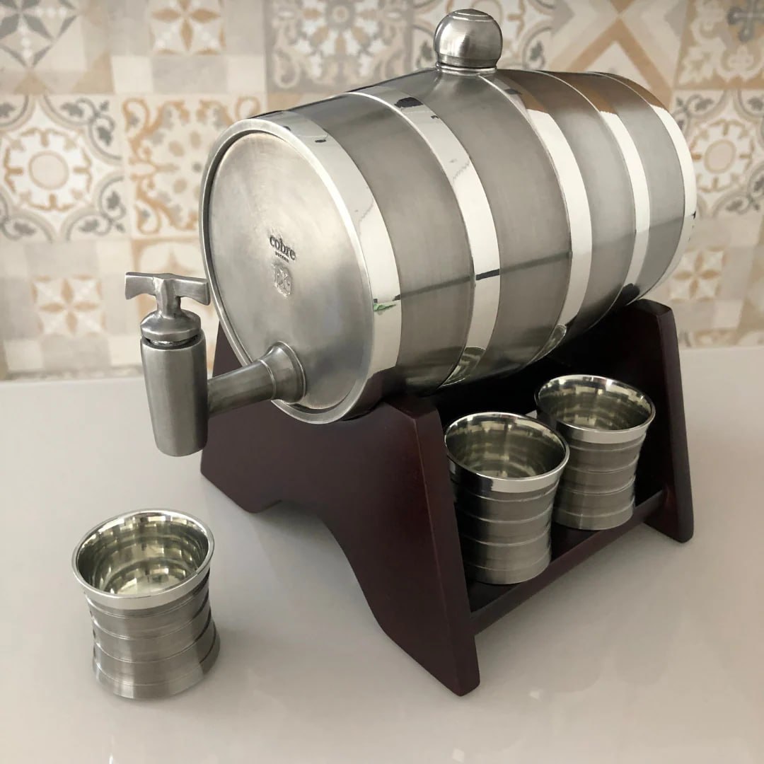 Barril de Estanho com Prato Giratório – de 3L a 25L